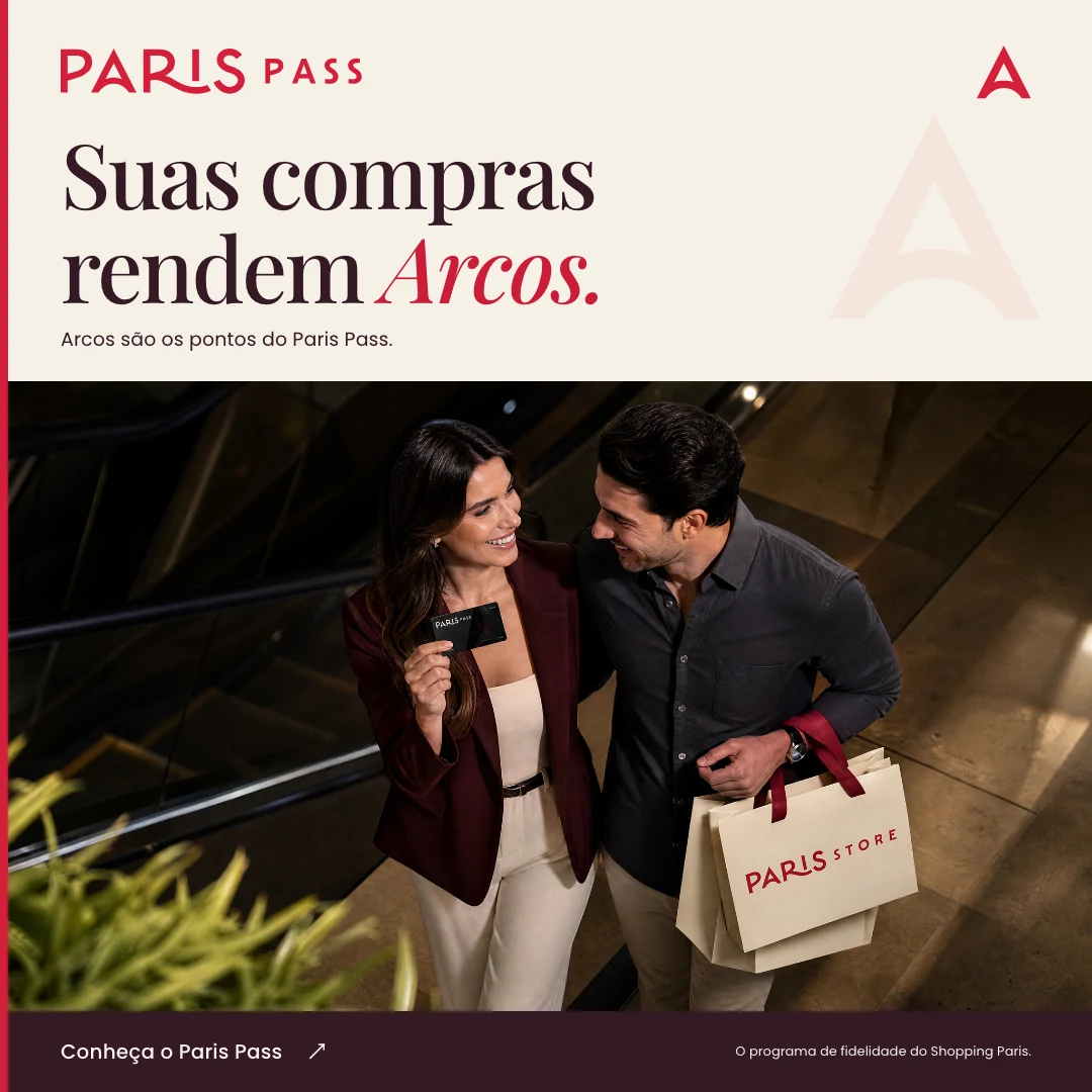 Campanha de lançamento Arcos em formato quadrado, português.